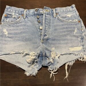 Distressed Denim Shorts